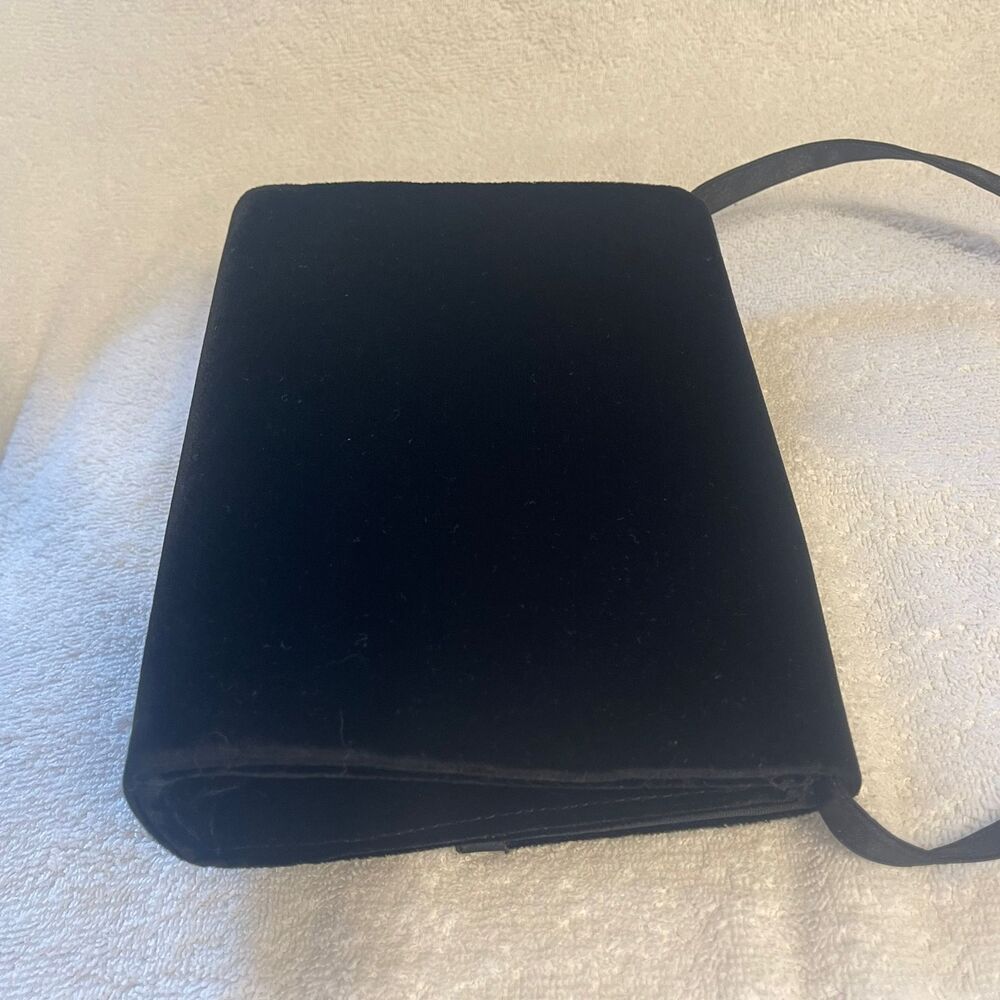 Vintage Kenneth Cole New York Women's Valvet Black Evening Purse Bow Bag - Picture 3 of 11